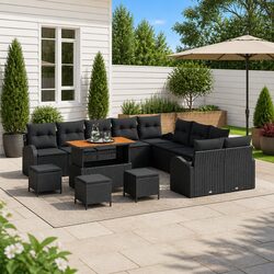 Stylish 14-Piece Outdoor Garden Sofa Set with Storage