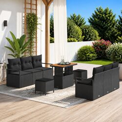 Stylish 9 Piece Modular Outdoor Garden Sofa Set with Storage
