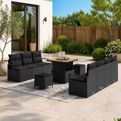 Stylish 10-Piece Outdoor Garden Sofa Set with Storage