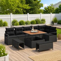 9-Piece Modular Outdoor Garden Sofa Set with Storage