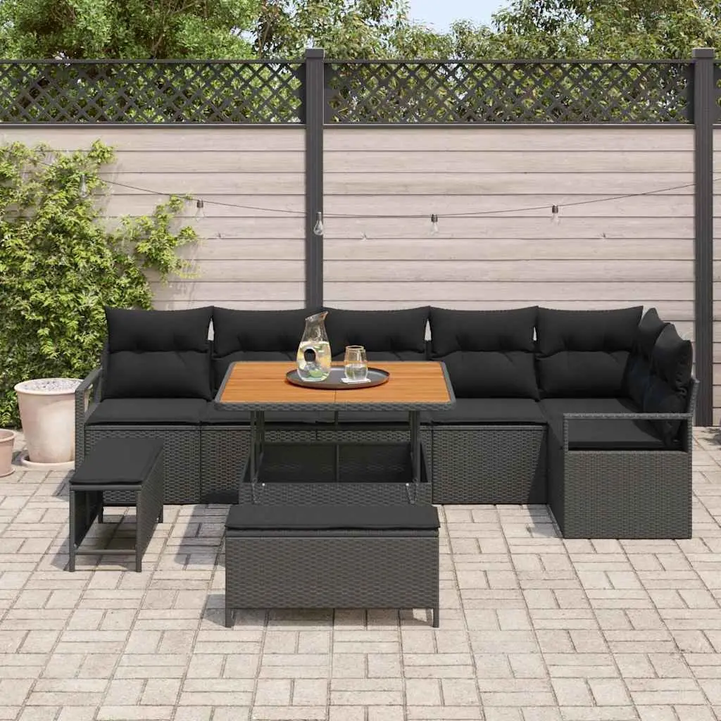 9-Piece Modular Outdoor Garden Sofa Set with Storage