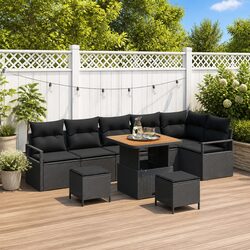 Premium Outdoor Garden Sofa Set with Storage, 9 Pcs