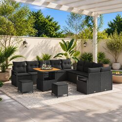 Durable 13-Piece Outdoor Garden Sofa Set with Storage