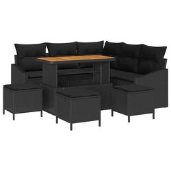 9-Piece Modular Poly Rattan Outdoor Garden Sofa Set