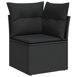 Black Poly Rattan 9-Piece Outdoor Garden Sofa Set