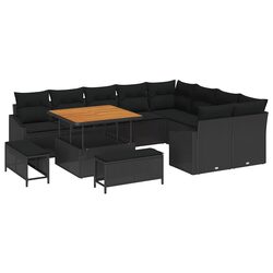 Premium 12 Piece Modular Outdoor Sofa Set in Black