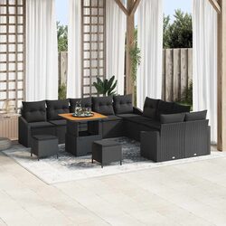 Premium Modular Outdoor Garden Sofa Set 13 Pcs Black