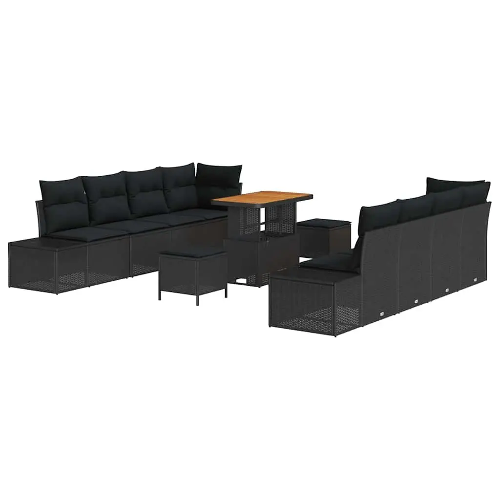 Black Modular Outdoor Garden Sofa Set