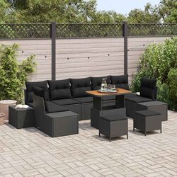 Premium 10-Piece Modular Garden Sofa Set in Black