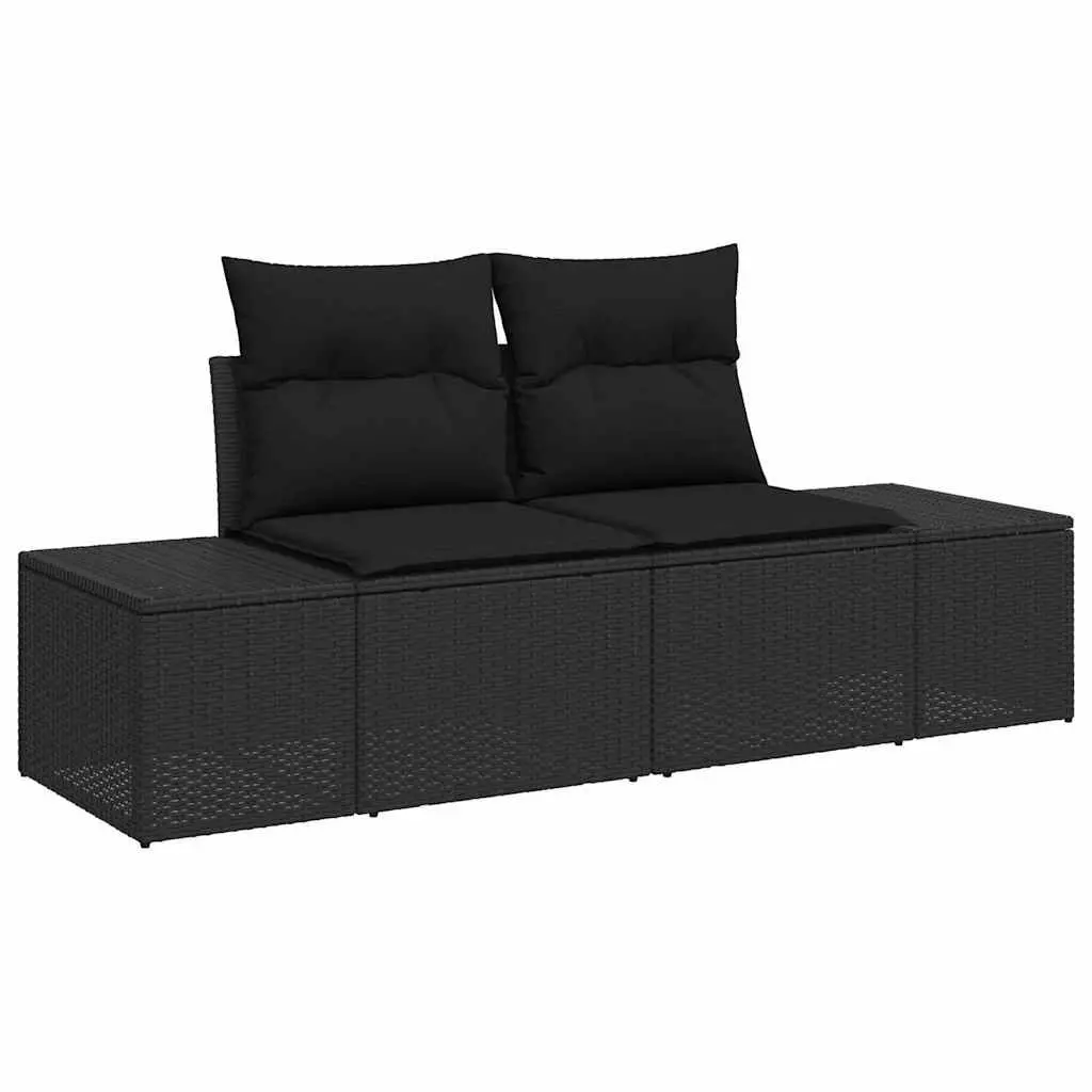 10-Piece Modular Garden Sofa Set in Black