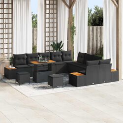 Premium 13 Piece Black Outdoor Sofa Set with Storage