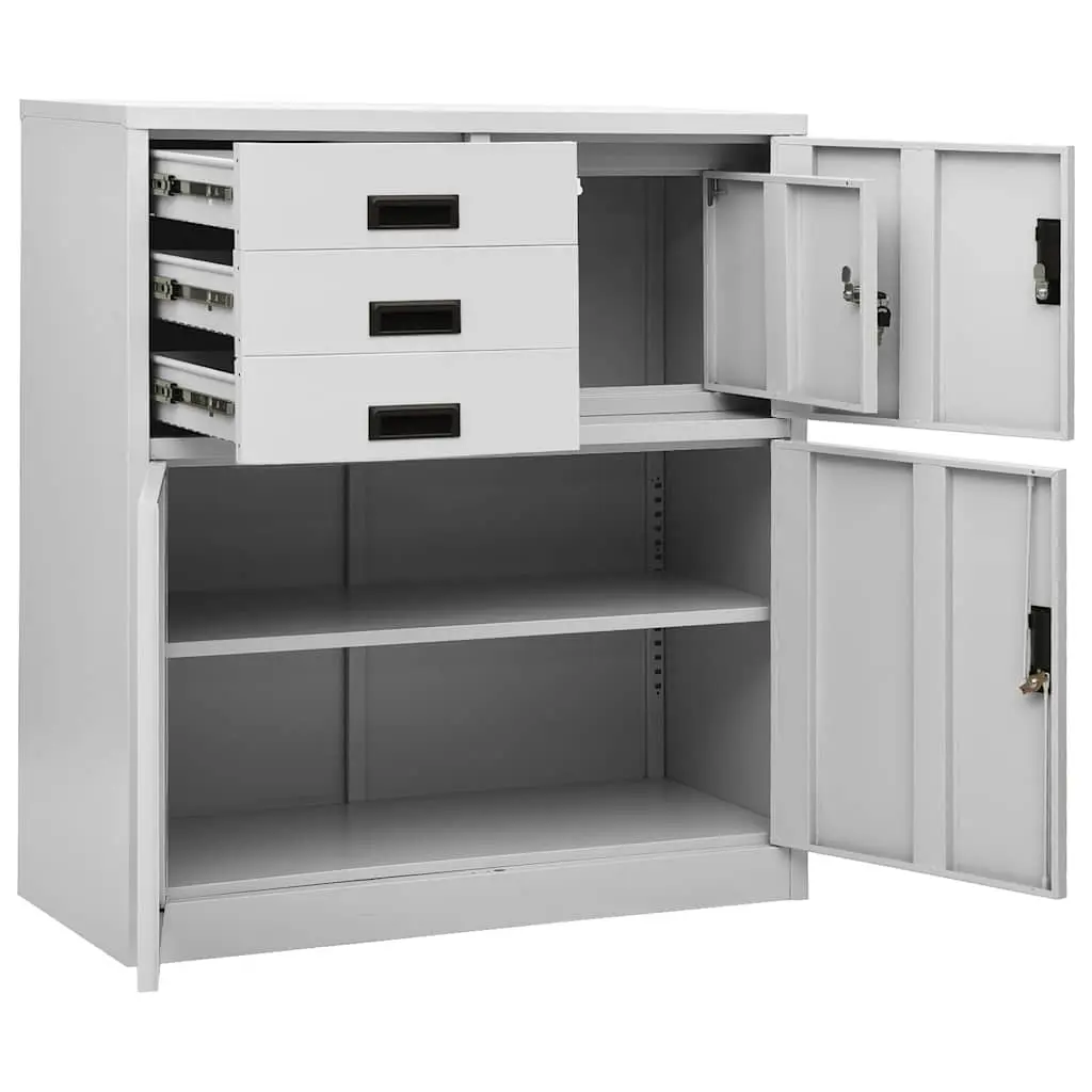 Grey Steel Filing Locker with Adjustable Shelf