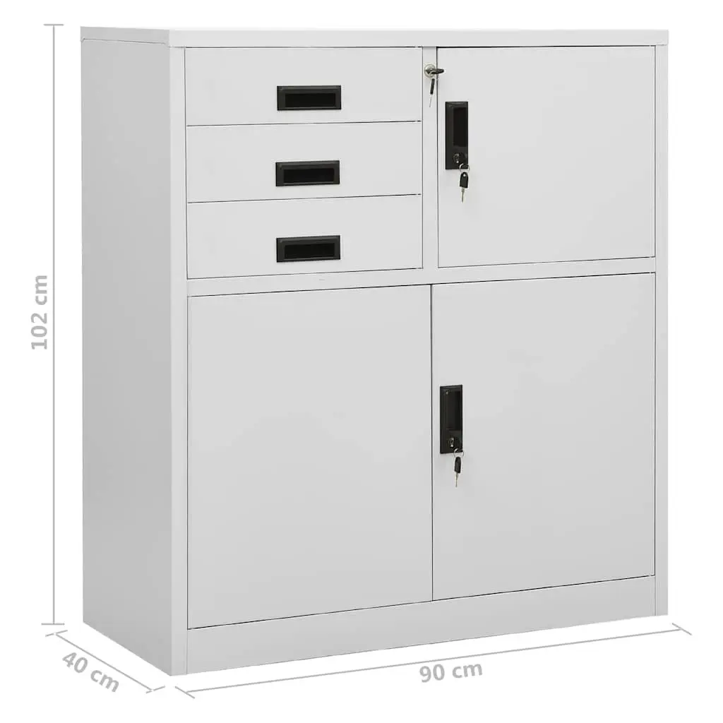 Grey Steel Filing Locker with Adjustable Shelf
