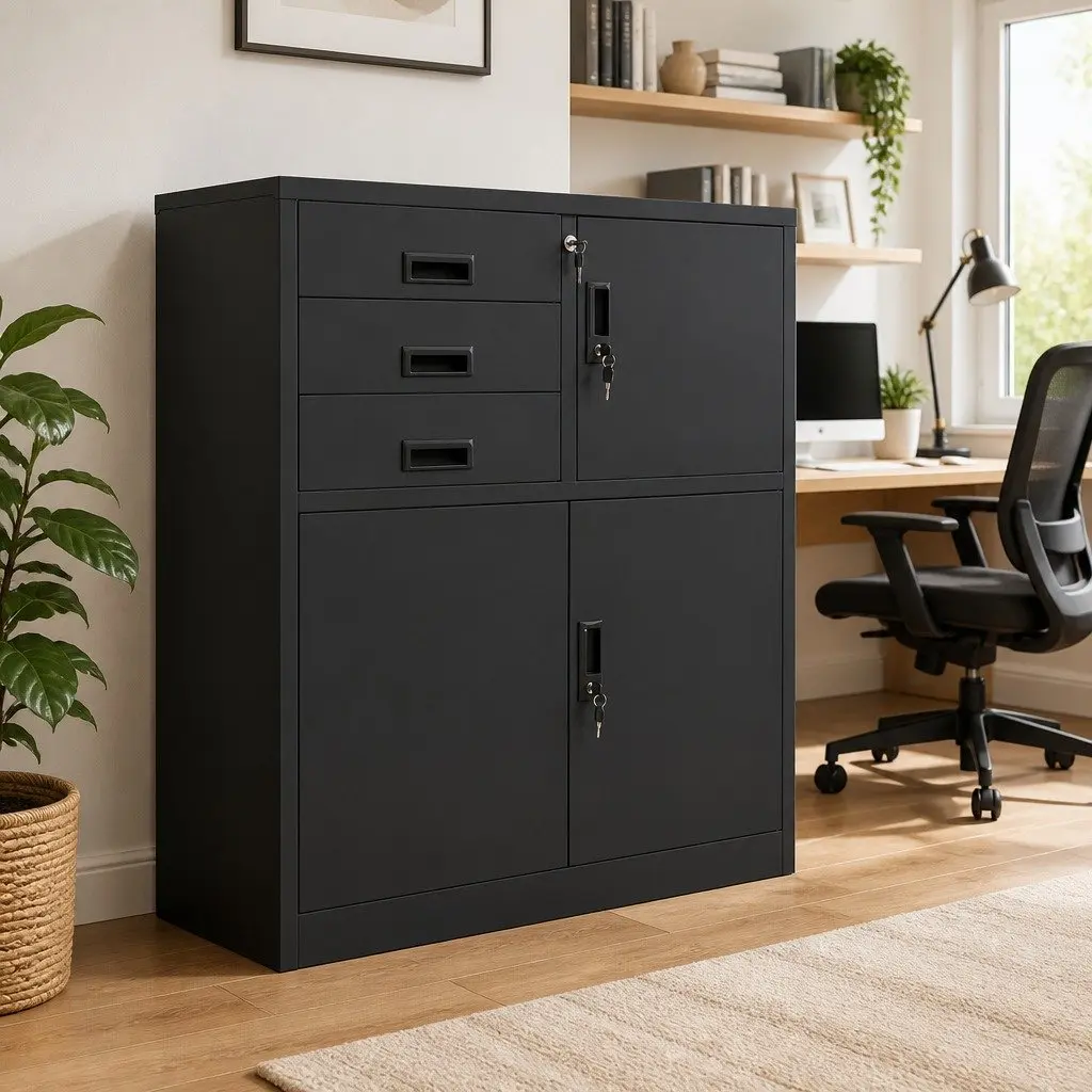Anthracite Steel Office Storage Cabinet