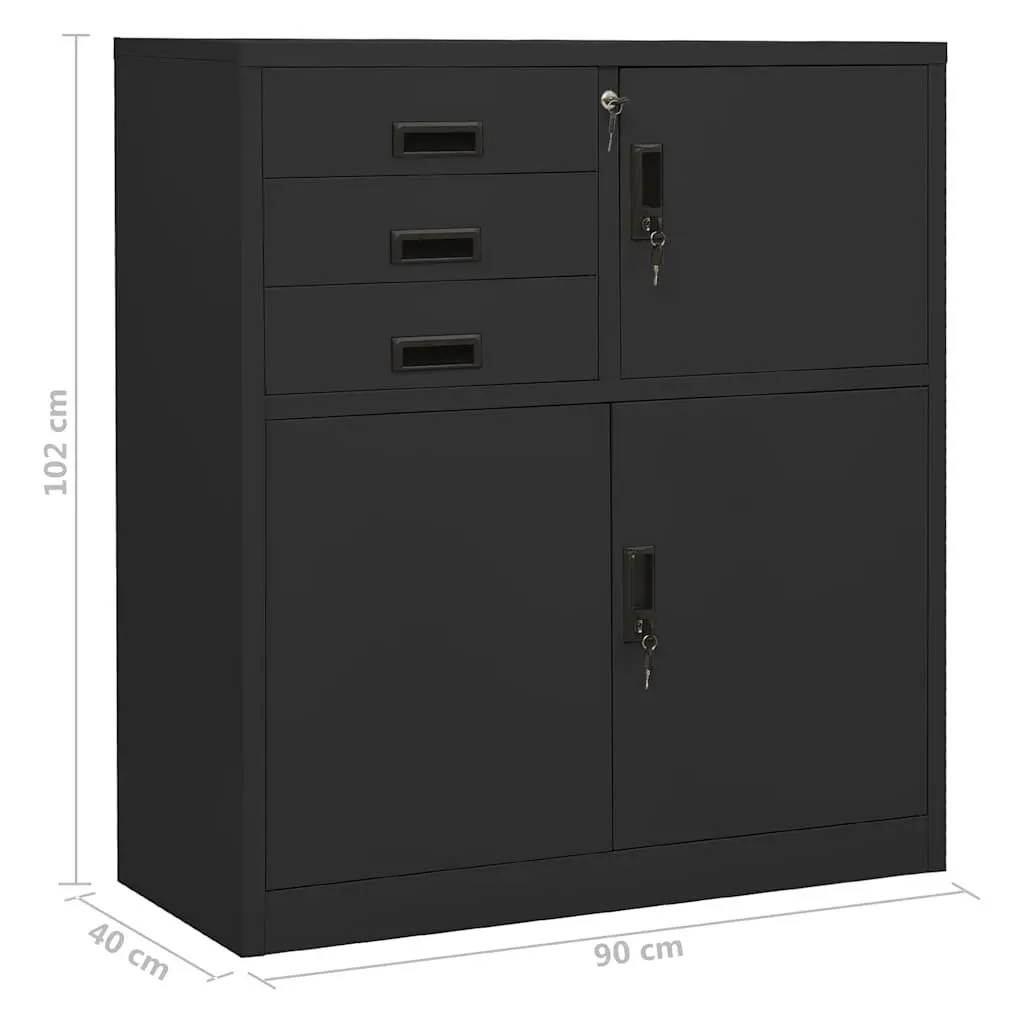 Anthracite Steel Office Storage Cabinet