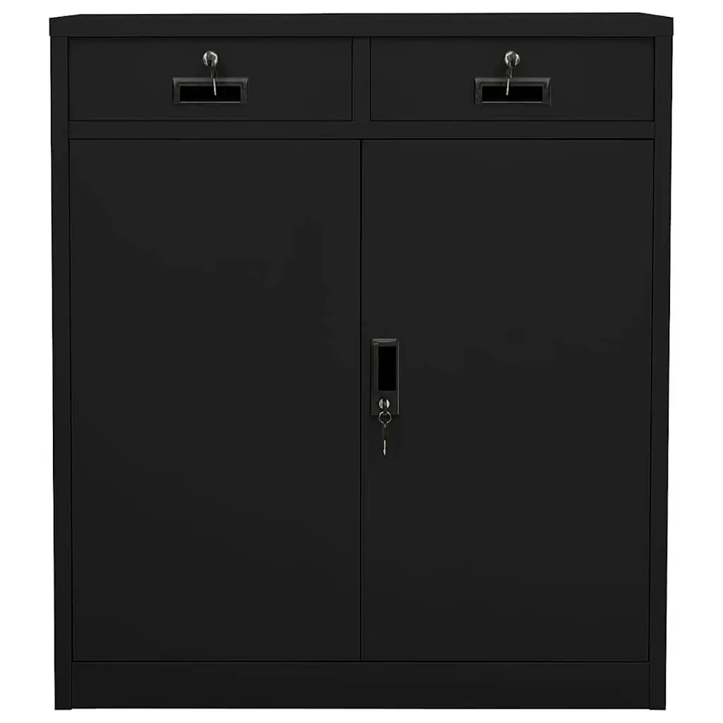 Office Storage Cabinet Steel 90x40x102cm Black