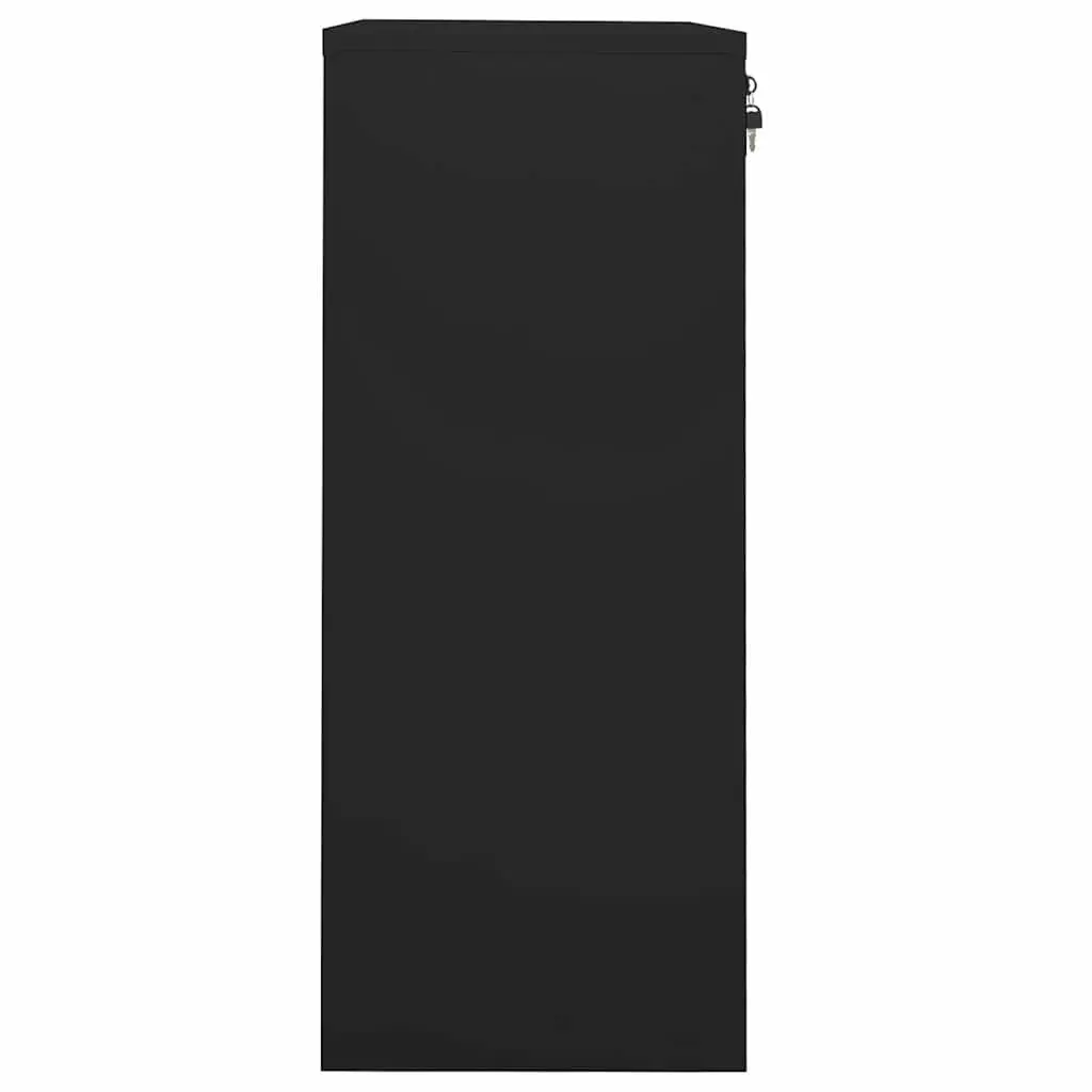 Office Storage Cabinet Steel 90x40x102cm Black
