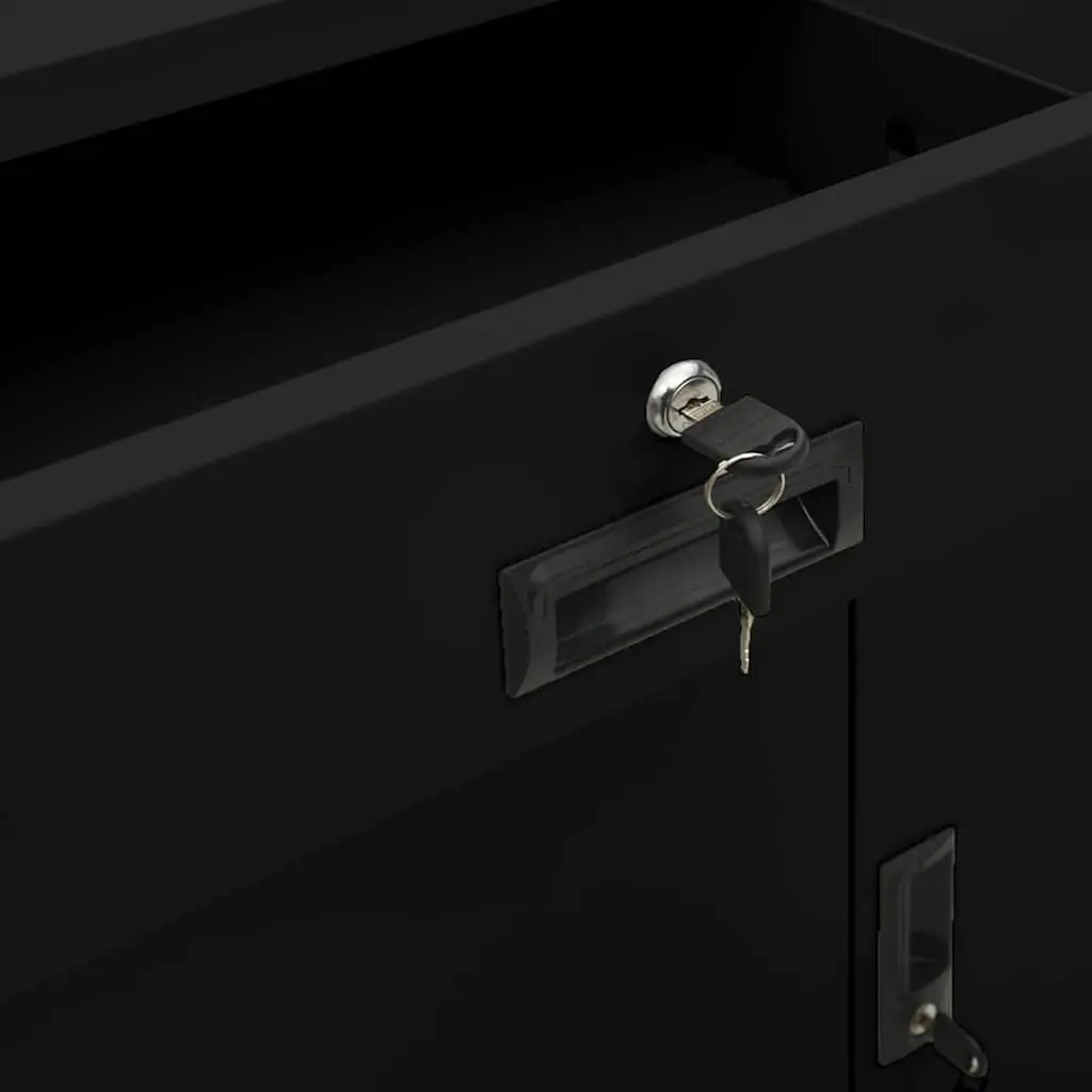 Office Storage Cabinet Steel 90x40x102cm Black