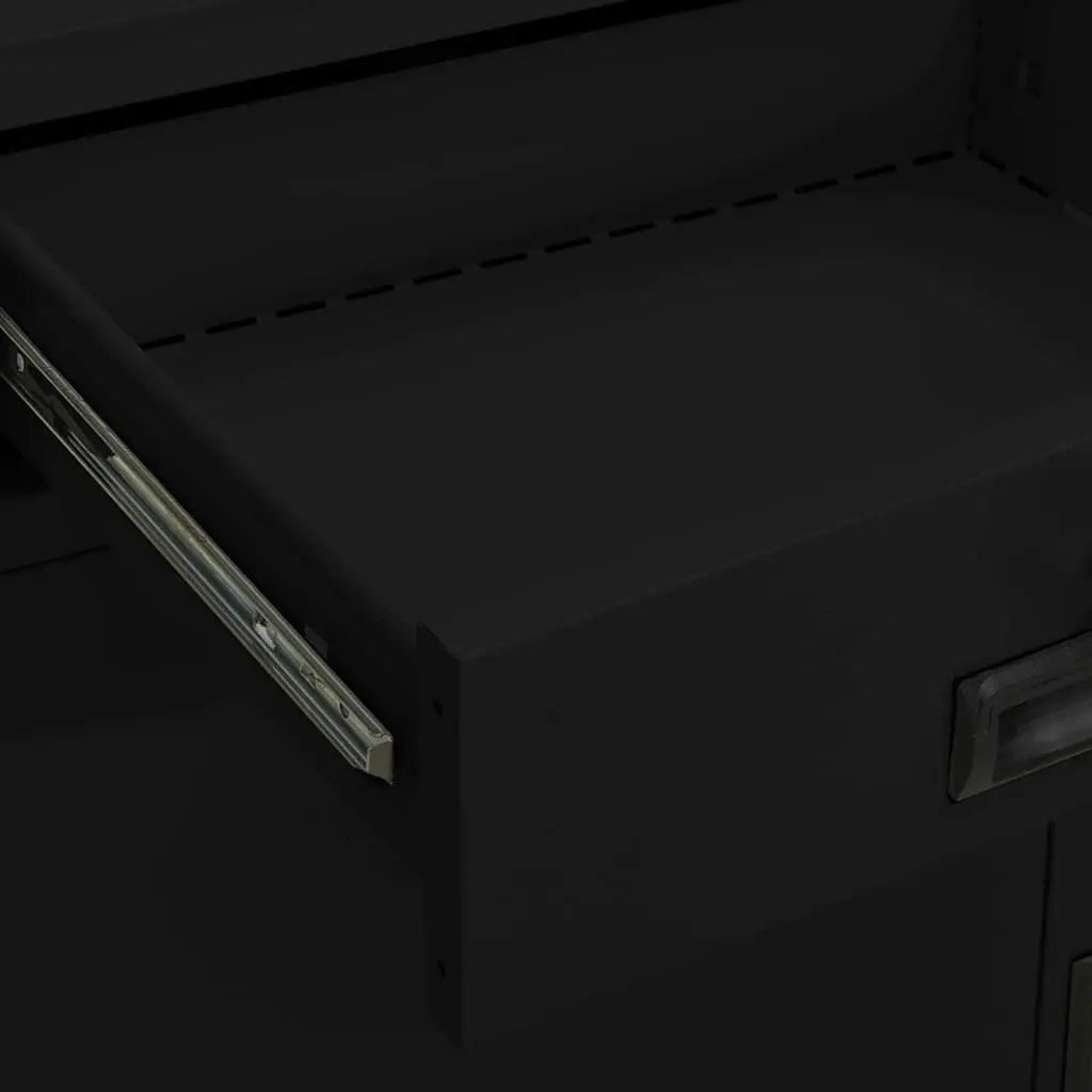 Office Storage Cabinet Steel 90x40x102cm Black