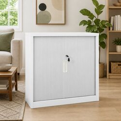 Durable Sliding Door Storage Cabinet with Steel Shelves