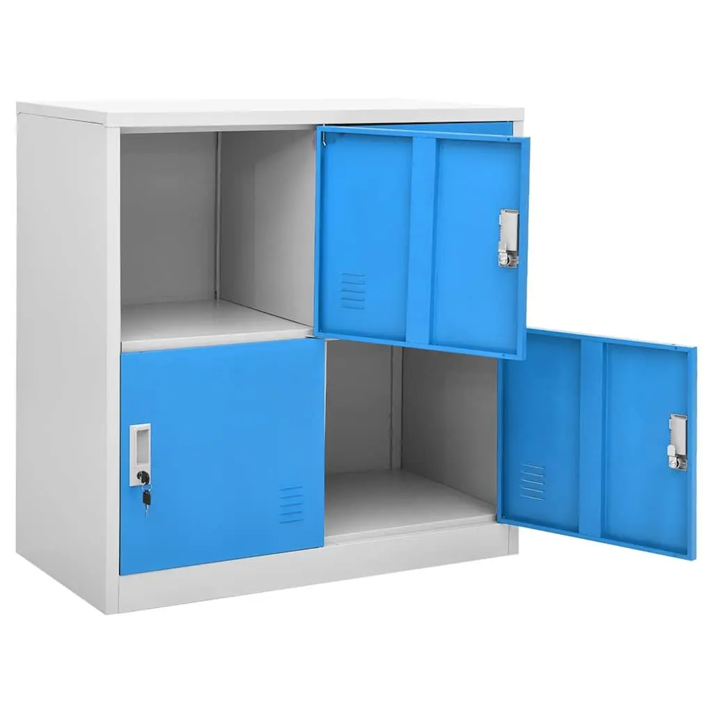 Grey Blue Locker Cabinet for Secure Storage