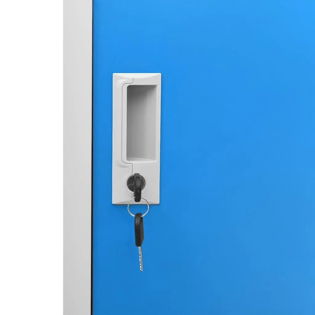 Grey Blue Locker Cabinet for Secure Storage