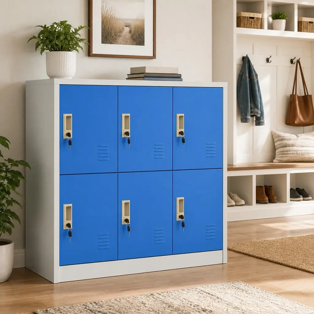 Steel Blue Modern Locker Cabinet for Secure Storage