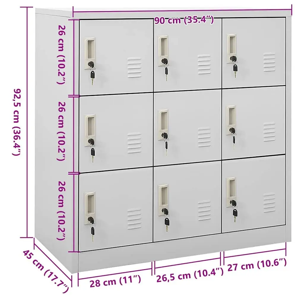 Grey Steel Locker Cabinet for Organizing