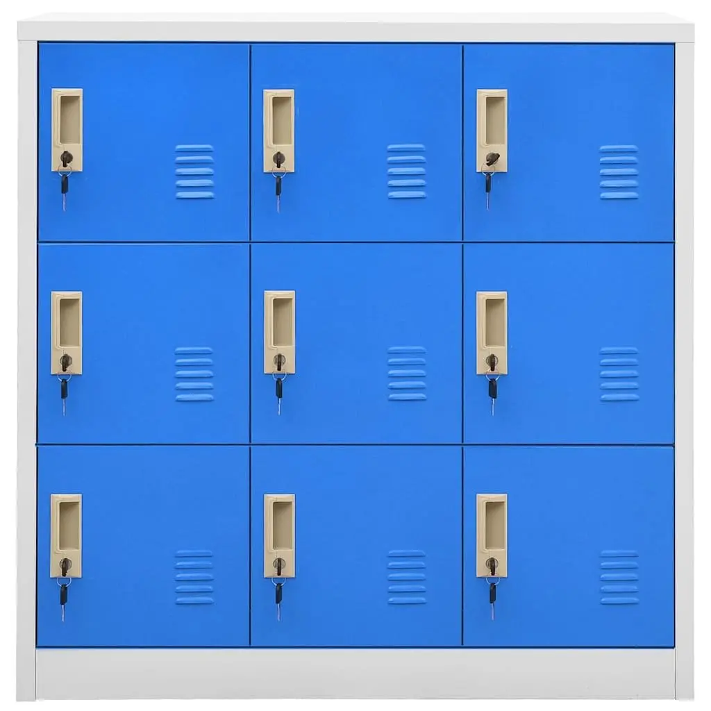 Locker Cabinet Steel 92.5cm Blue Grey
