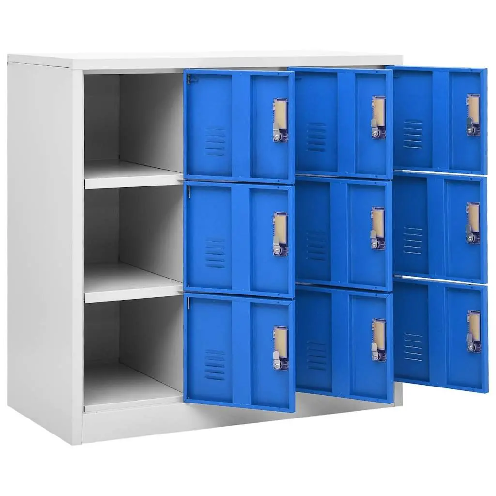 Locker Cabinet Steel 92.5cm Blue Grey
