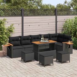 Black Modular Rattan Garden Sofa Set 12 Piece Seating