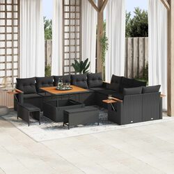 Stylish 17-Piece Modular Outdoor Garden Sofa Set in Black