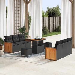 Modular 11-Piece Rattan Outdoor Sofa Set with Cushions