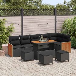Durable 12-Piece Modular Garden Sofa Set in Black