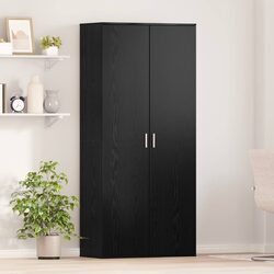 Stylish Highboard Storage Cabinet with Black Oak Finish
