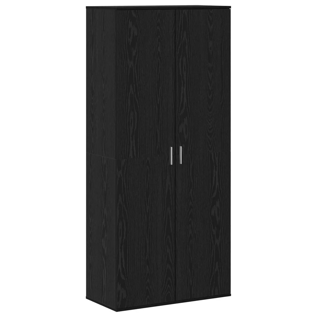 Highboard Storage Cabinet with Black Oak Finish