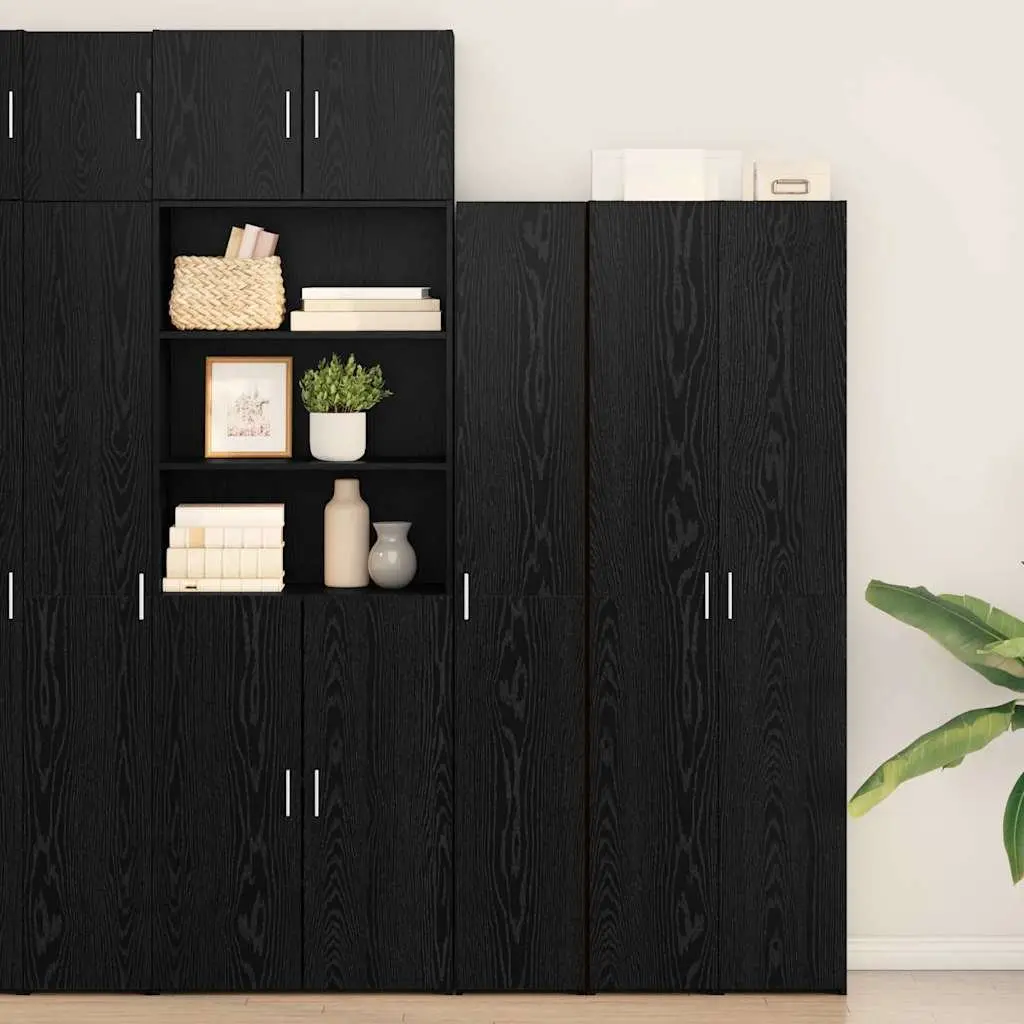 Highboard Engineered Wood 30 W x 42.5 D x 185 H cm Black