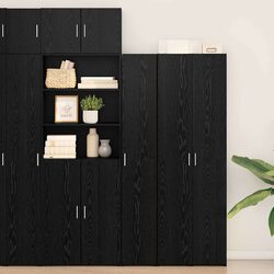 Stylish Black Oak Highboard Storage Cabinet for Modern Living