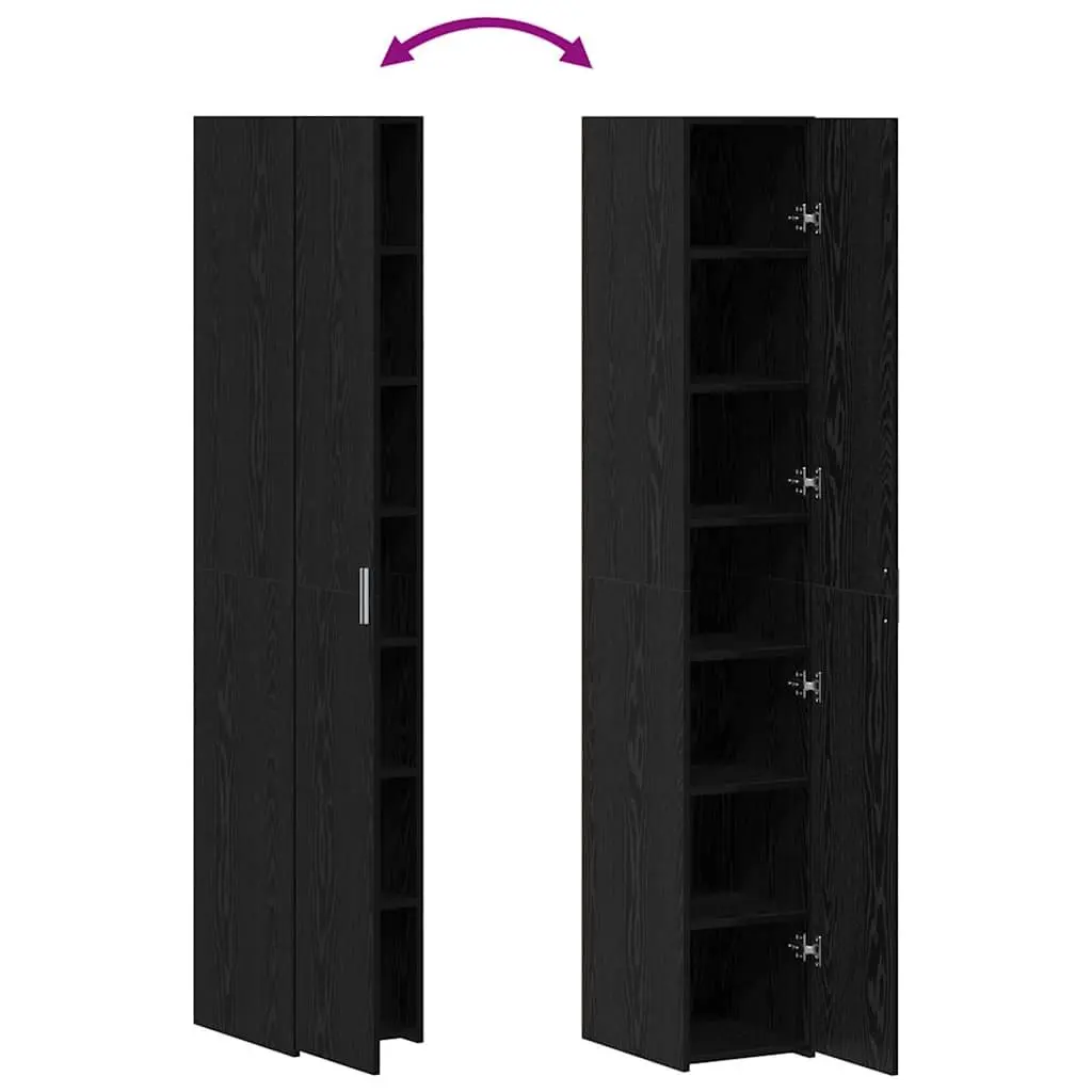Highboard Engineered Wood 30 W x 42.5 D x 185 H cm Black