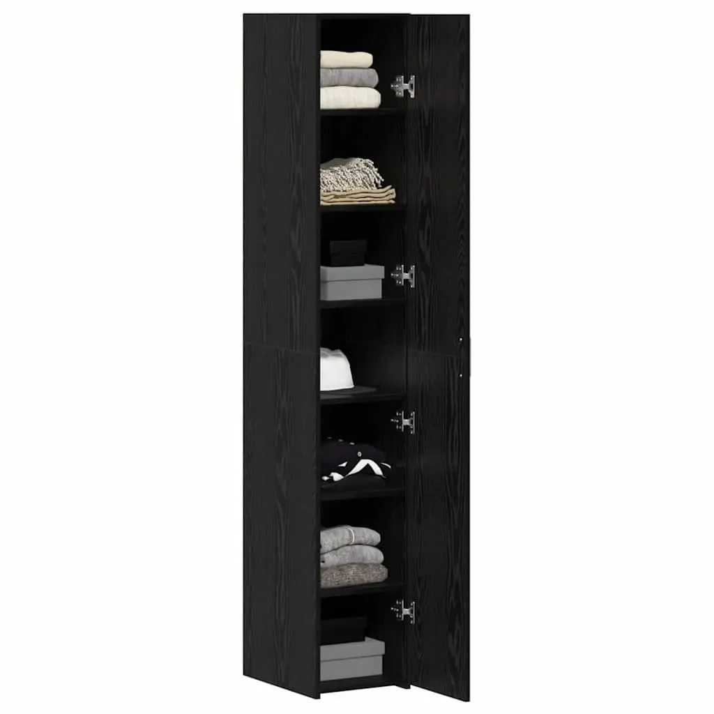 Highboard Engineered Wood 30 W x 42.5 D x 185 H cm Black