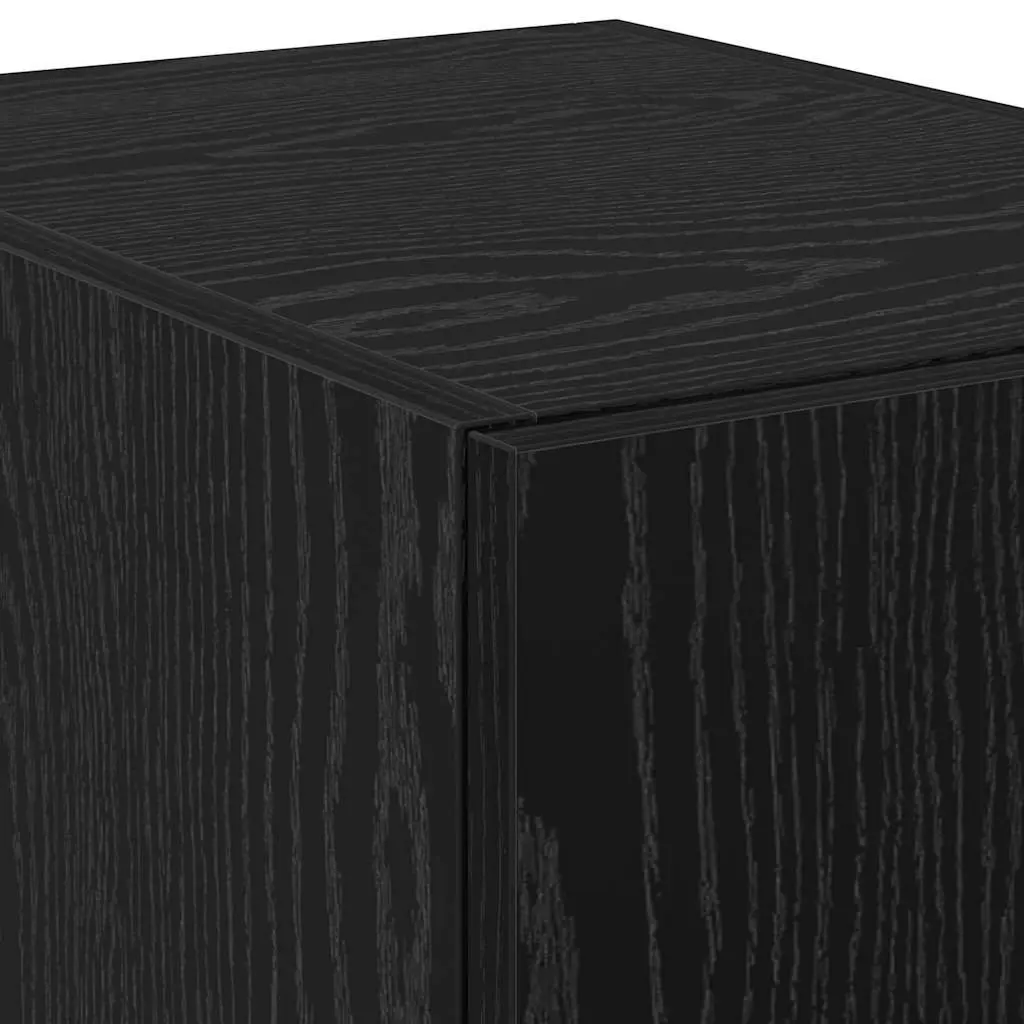 Black Oak Highboard 40 x 42.5 x 185 cm Engineered Wood Storage Cabinet Sideboard
