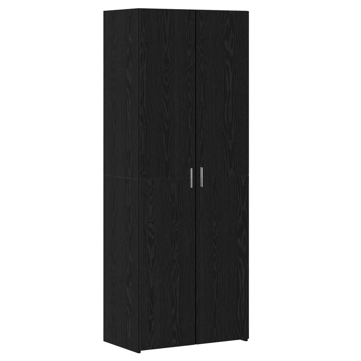 Black Engineered Wood Highboard Storage Cabinet Modern Living Room Dining