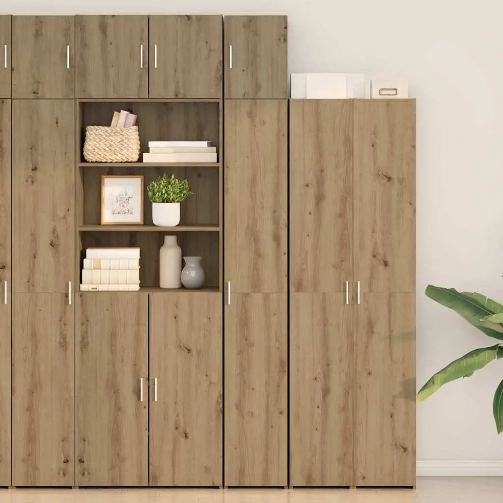 2 Piece Storage Cabinet Engineered Wood Brown