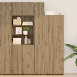 2-Piece Modern Brown Storage Cabinet with Doors