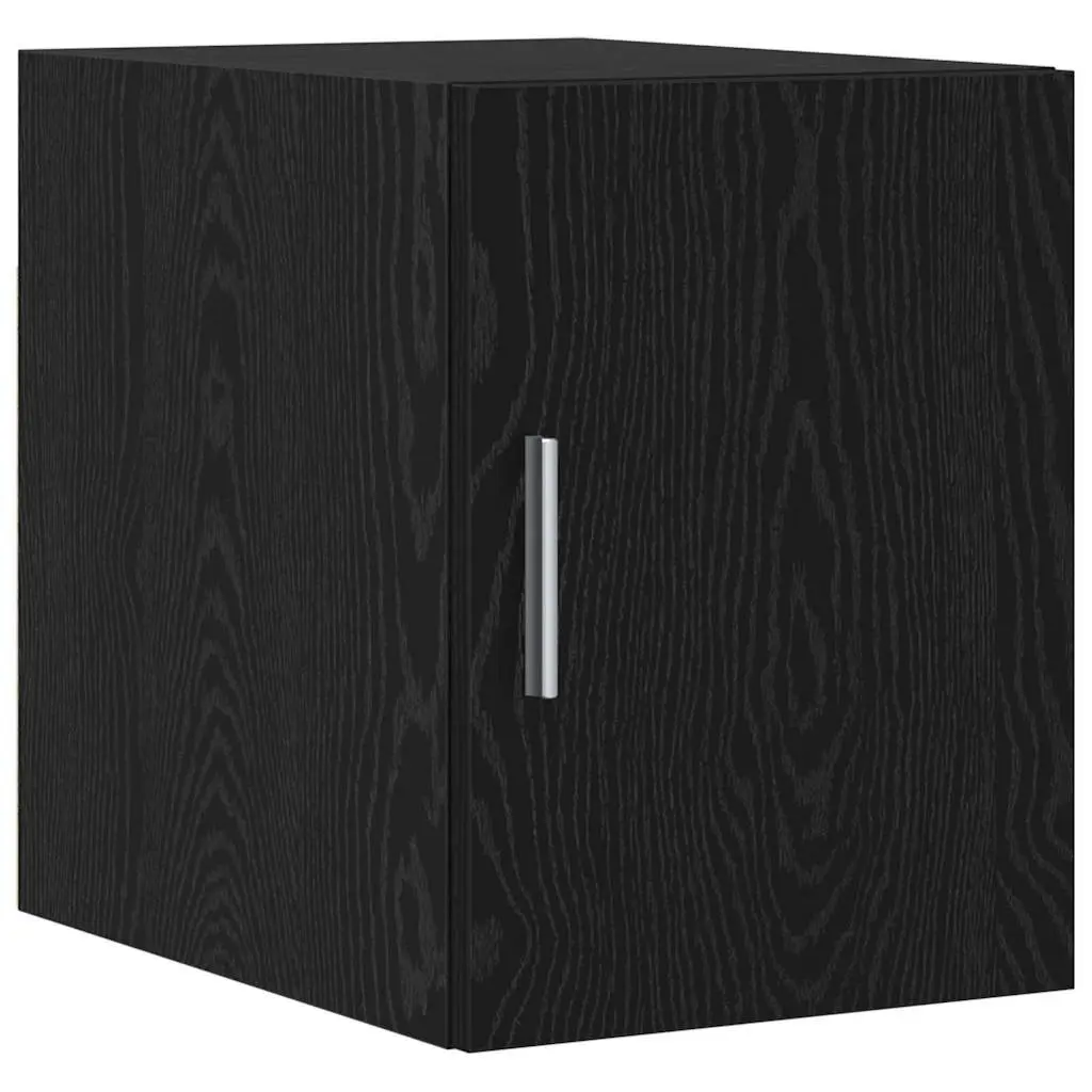Storage Cabinet Engineered Wood 2-Piece Black Oak