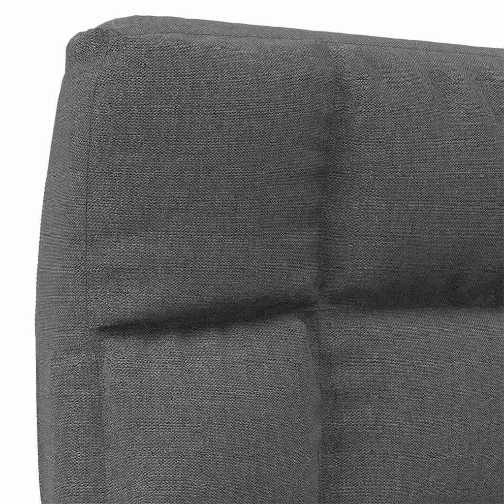 Folding Floor Chair Fabric Grey Padded Adjustable Reclining Lounger