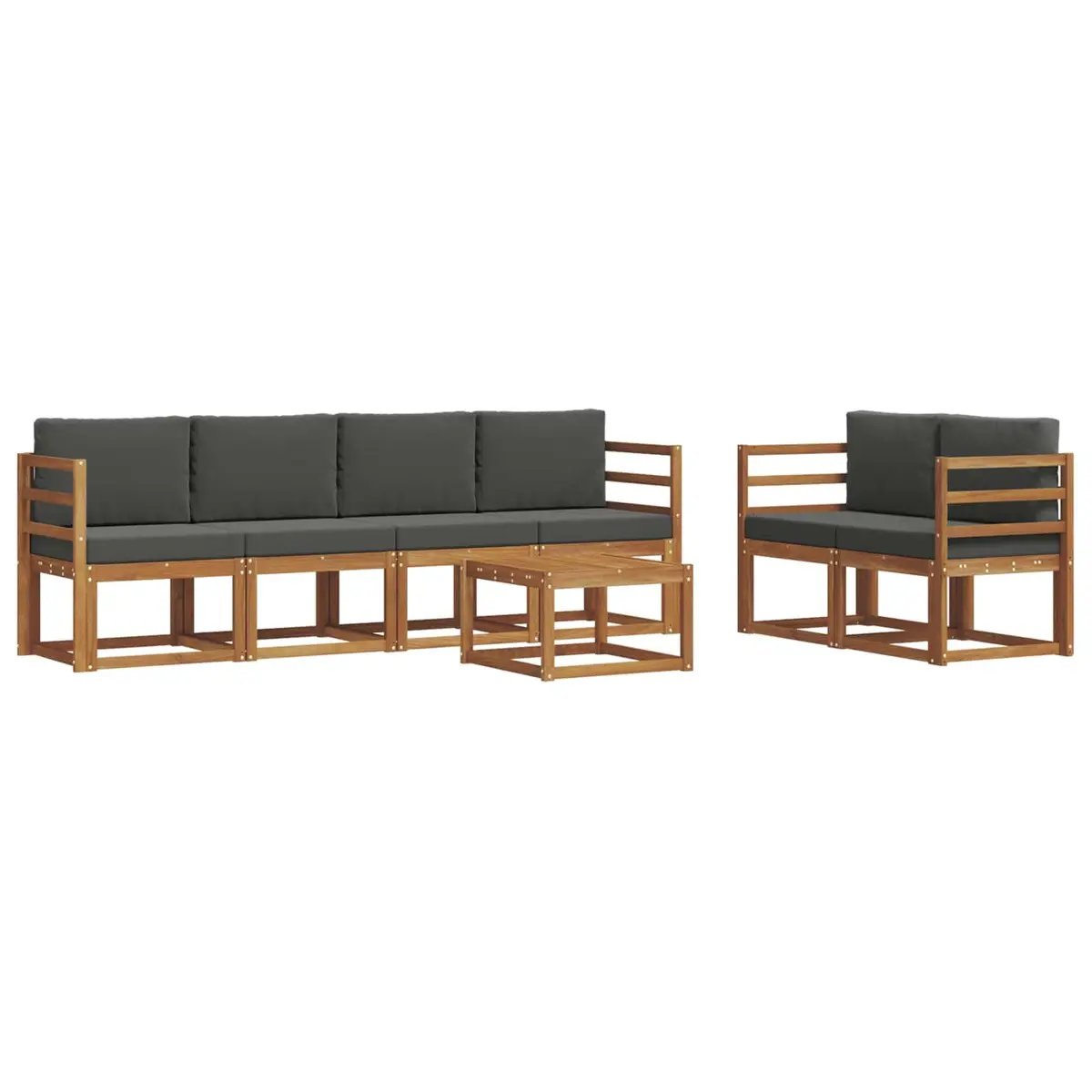 Outdoor Sectional Sofa Set 7-Piece Garden Furniture Patio Lounge with Cushions