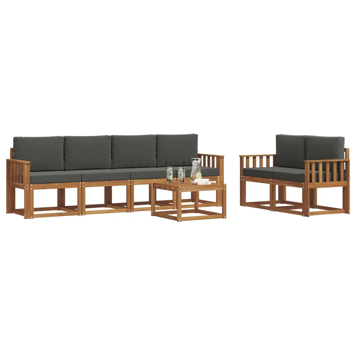 Outdoor Sofa Set 7 pcs Garden Sectional Furniture with Cushions Patio Lounge
