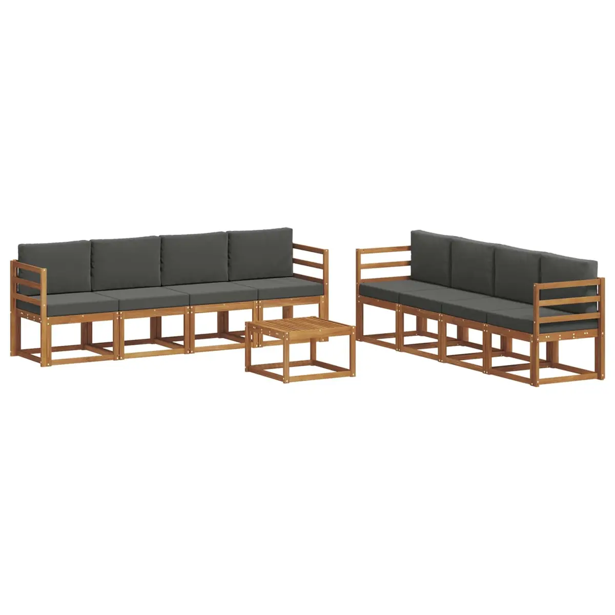 9 Piece Outdoor Sectional Sofa Set with Cushions