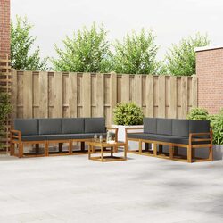 Durable 9-Piece Outdoor Sectional Sofa Set with Cushions